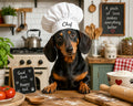 Dachshund Chef in the Kitchen – Glass Chopping Board