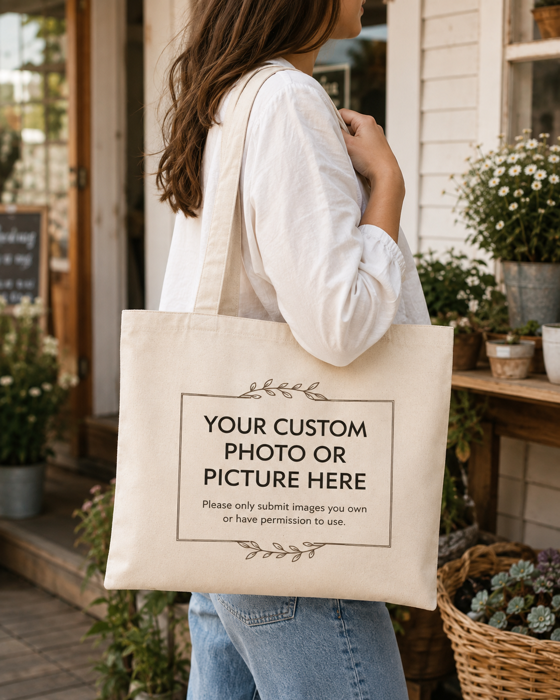 Custom Photo or Picture Tote Bag