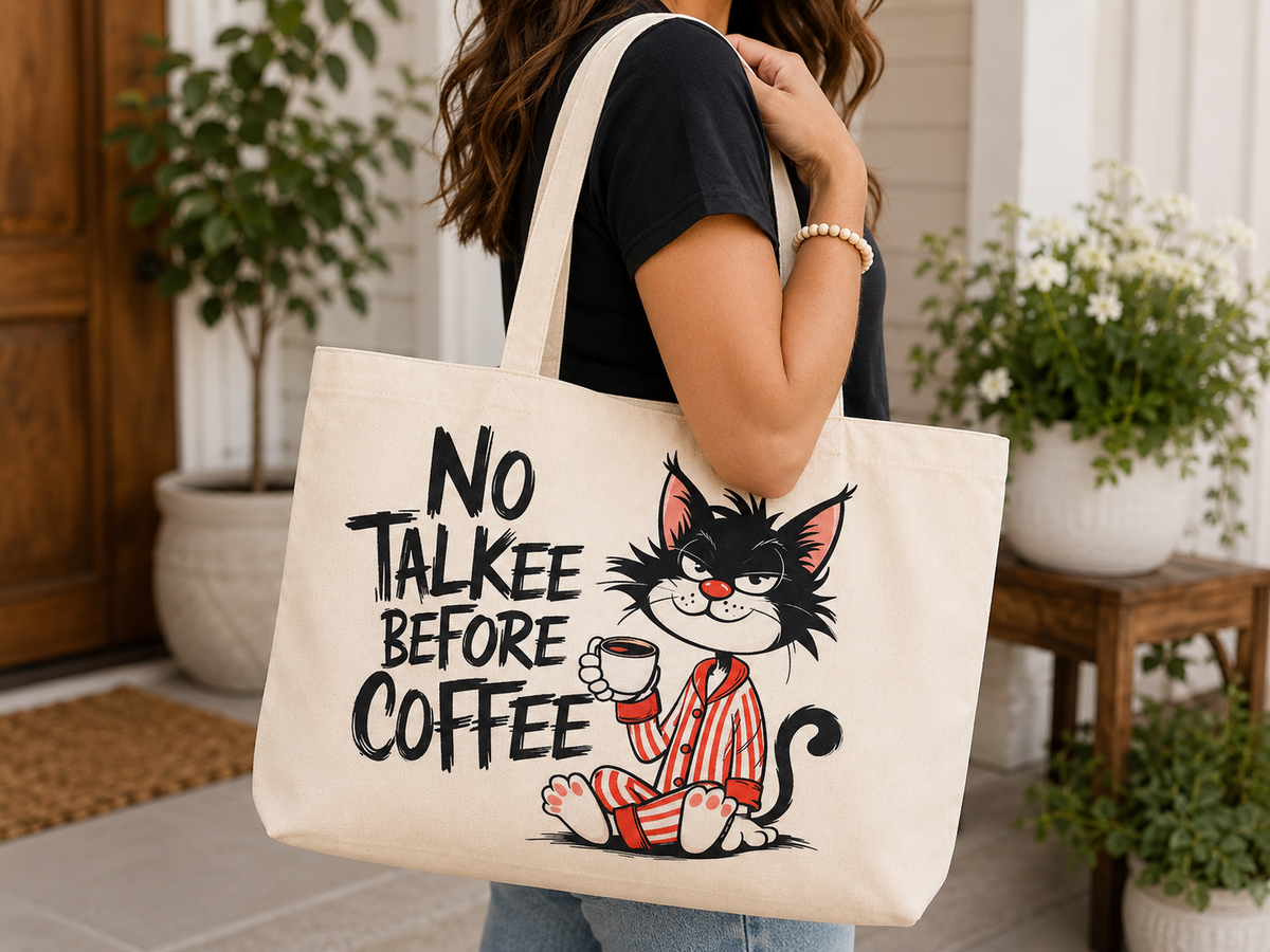 No Talkee Before Coffee - Tote Bag