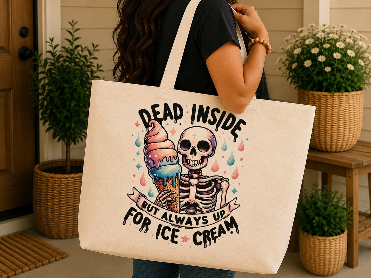 Dead Inside But Always Up for Ice Cream – Tote Bag