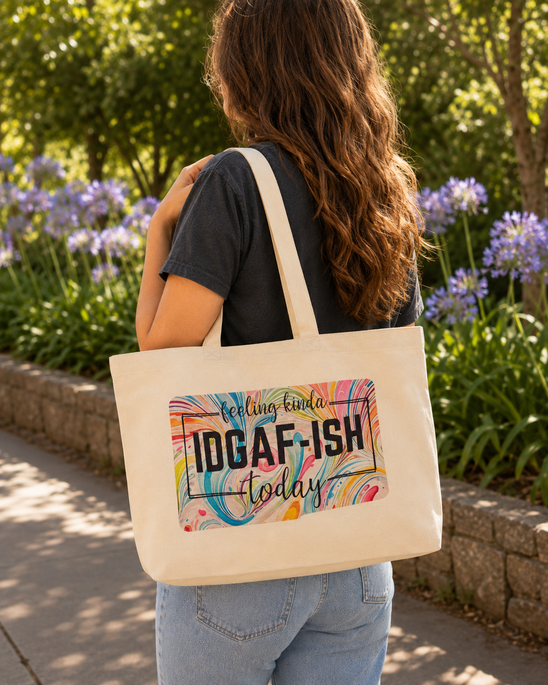 “Feeling Kinda IDGAF-ish Today” – Funny Colourful Tote Bag
