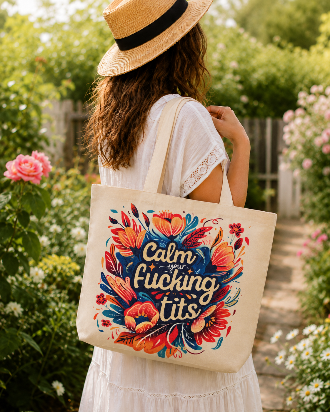 Calm your fucking tits - tote bag