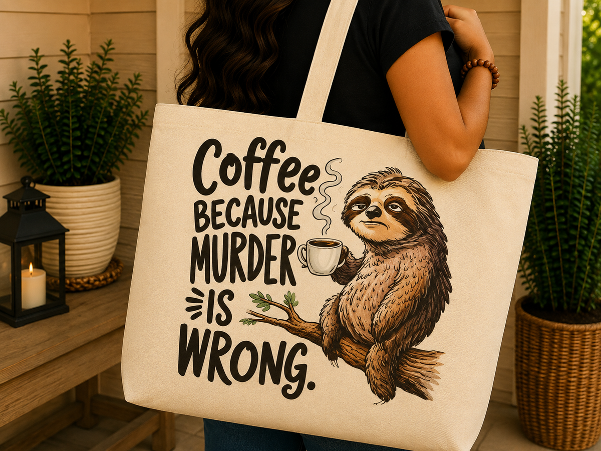 Coffee Because Murder Is Wrong - Tote Bag