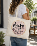 Drinks well with others - tote bag